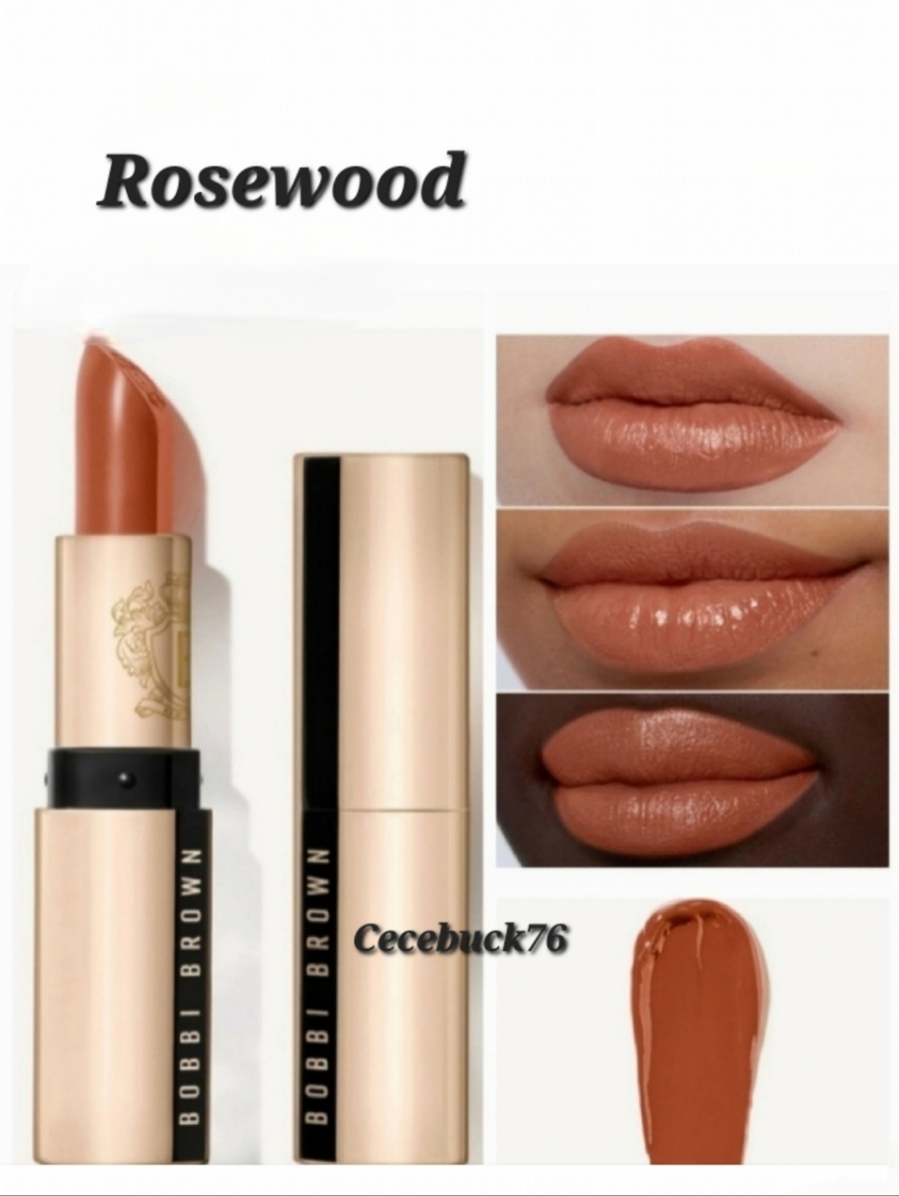 🌺Bobbi Brown Rosewood Luxe Lipstick Long Wear Hydrating Lipstick